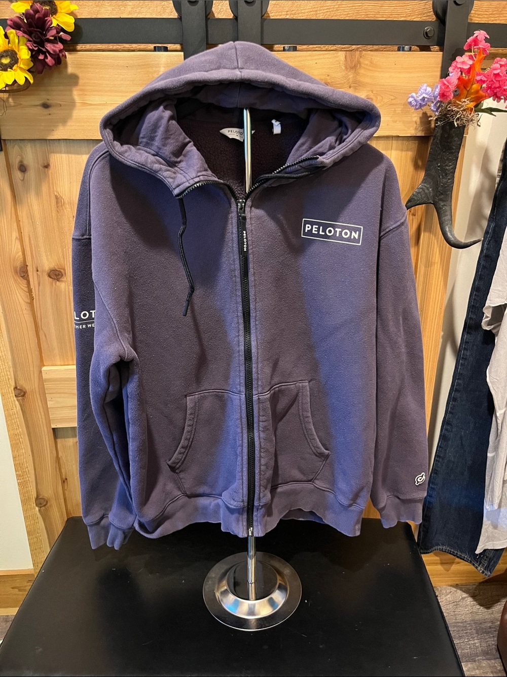 Peloton Purple Full-Zip Hoodie with Logo
